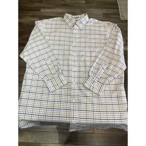 Lands End Supima Cotton White No Iron Oxford Button Down Dress Shirt 18-35 Tall